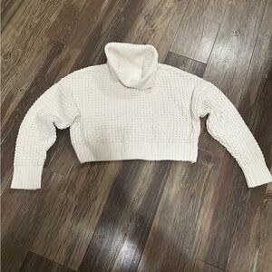 Garage cream cowl neck cropped sweater chunky knit pullover womens M